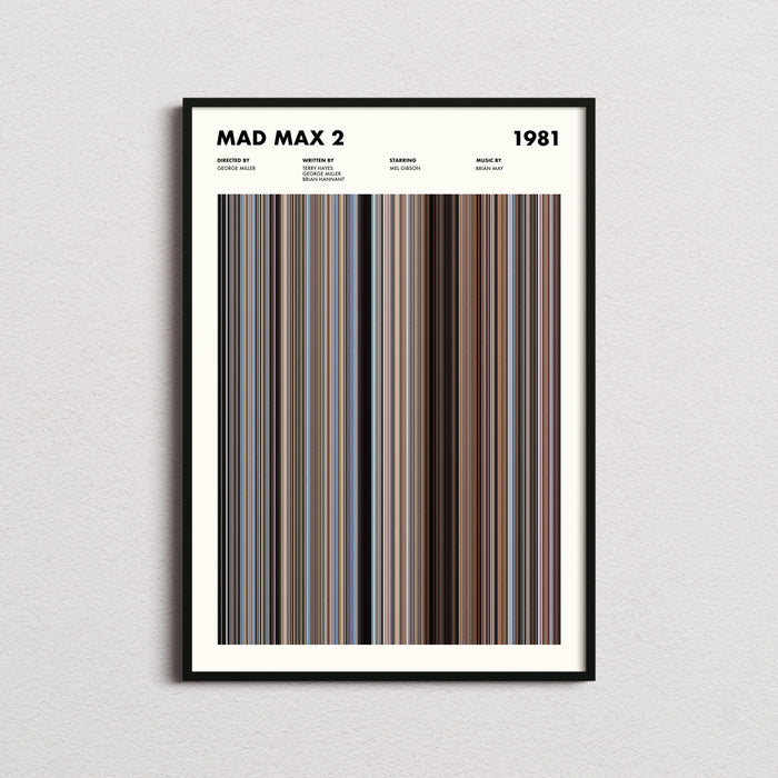 Mad Max 2 Movie Barcode Movie Barcode Poster