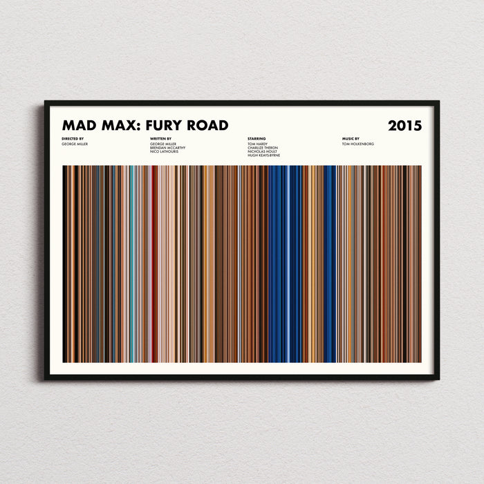 Mad Max Fury Road Movie Barcode Poster