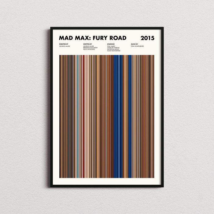 Mad Max Fury Road Movie Barcode Poster