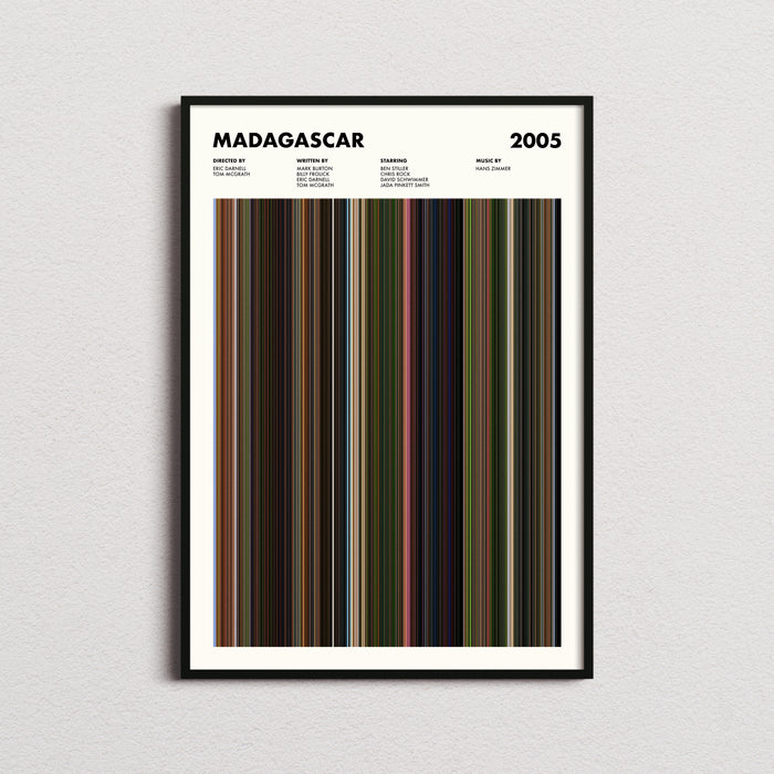 Madagascar Movie Barcode Poster