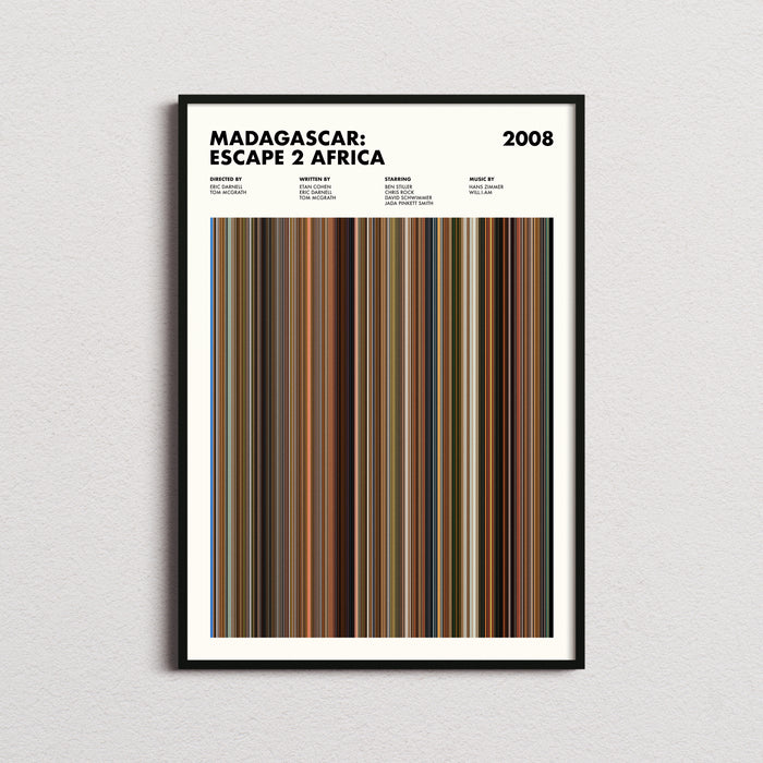 Madagascar 2 Movie Barcode Poster