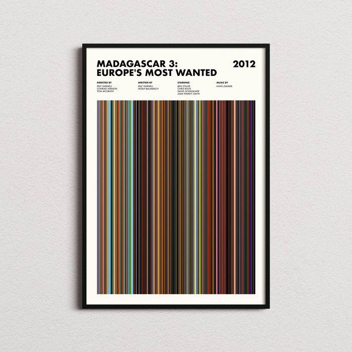 Madagascar 3 Movie Barcode Poster