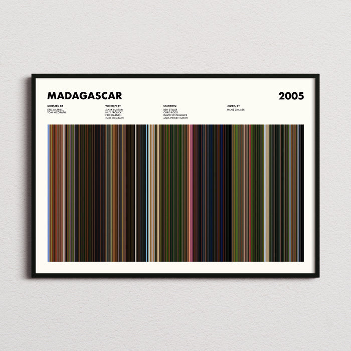 Madagascar Movie Barcode Poster