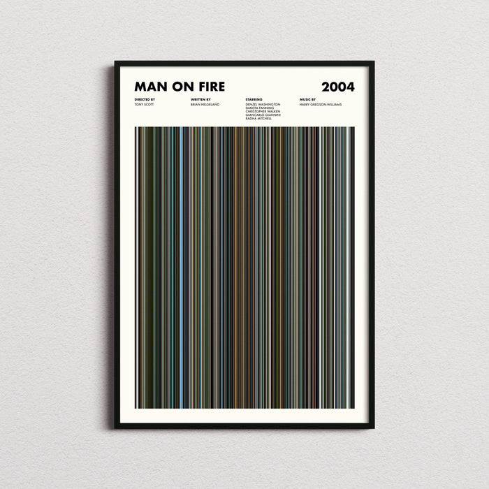 Man on Fire Movie Barcode Poster