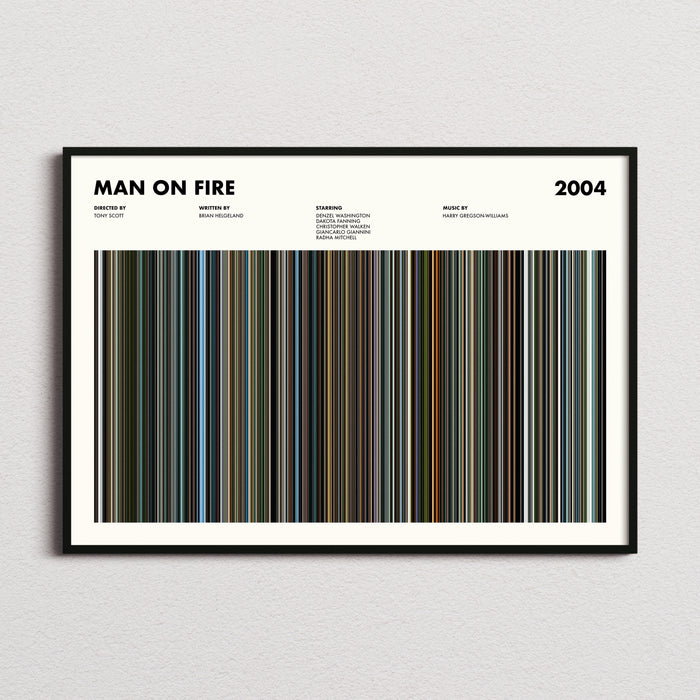 Man on Fire Movie Barcode Poster