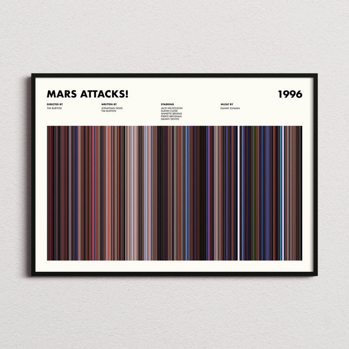 Mars Attacks Movie Barcode Poster