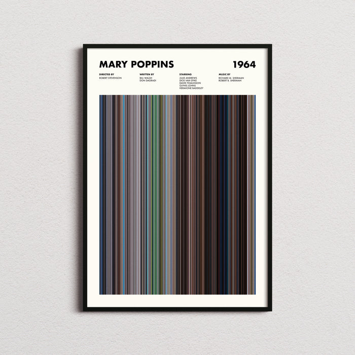 Mary Poppins Movie Barcode Poster