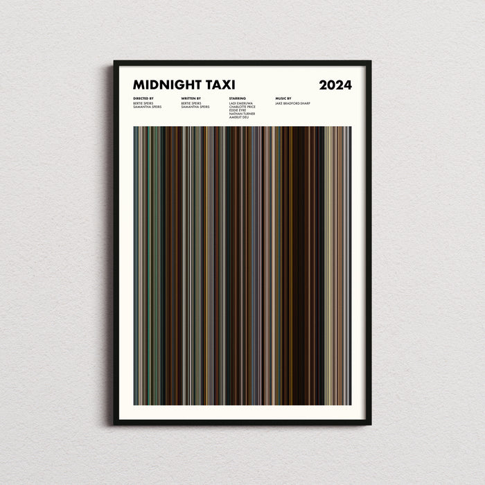 Midnight Taxi Movie Barcode Poster