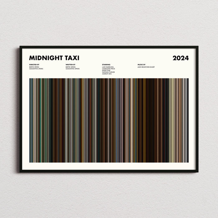Midnight Taxi Movie Barcode Poster