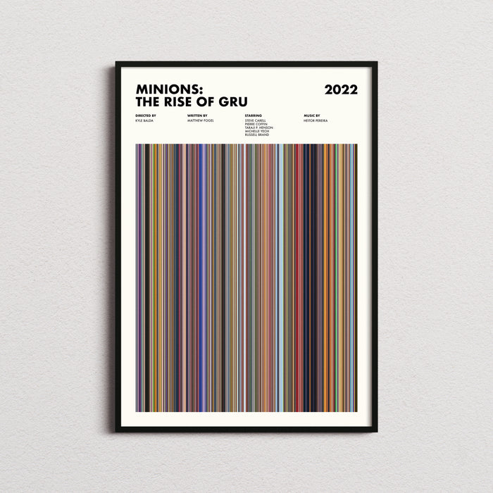 Minions the Rise of Gru Movie Barcode Poster