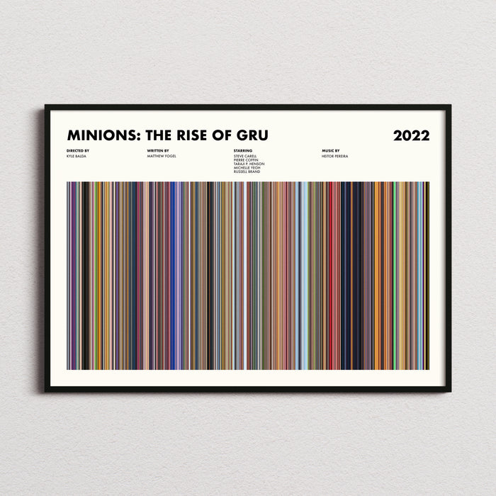 Minions the Rise of Gru Movie Barcode Poster