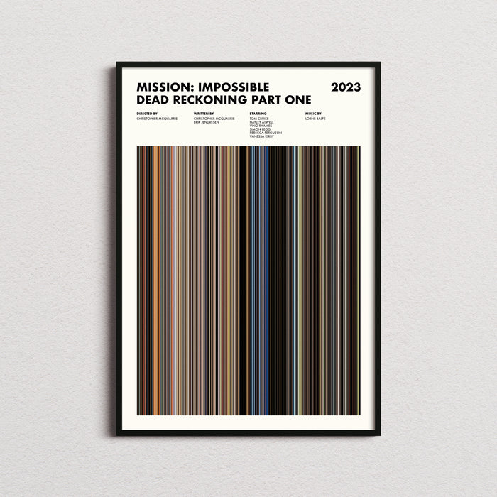Mission Impossible Dead Reckoning Part One Movie Barcode Poster