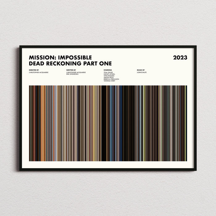 Mission Impossible Dead Reckoning Part One Movie Barcode Poster