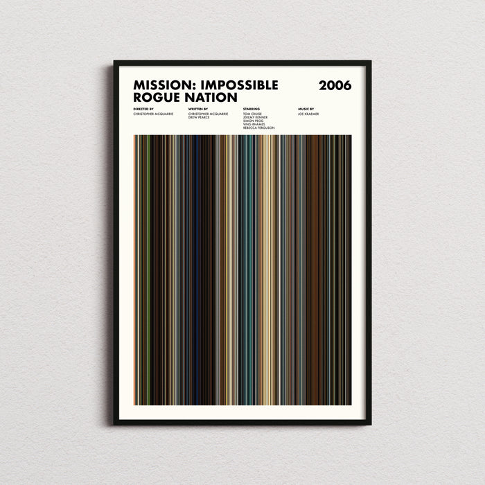 Mission Impossible Rogue Nation Movie Barcode Poster