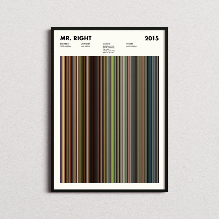 Mr Right Movie Barcode Poster
