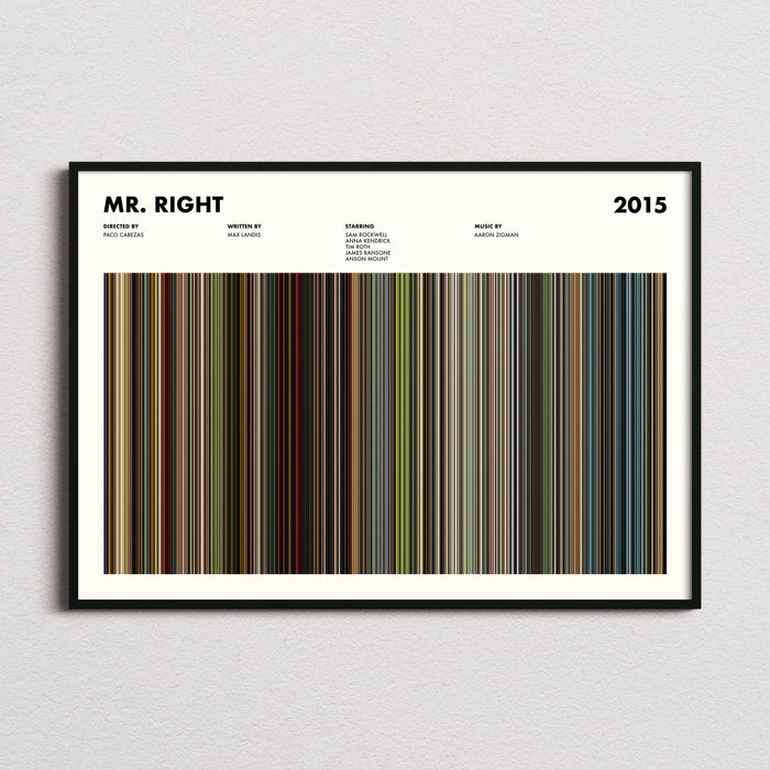 Mr Right Movie Barcode Poster
