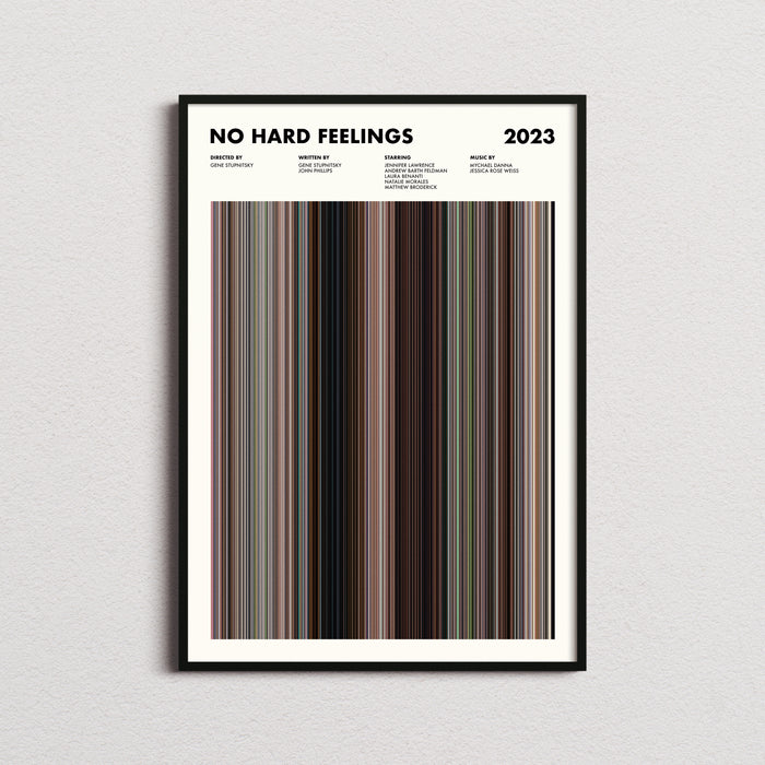 No Hard Feelings Movie Barcode Poster