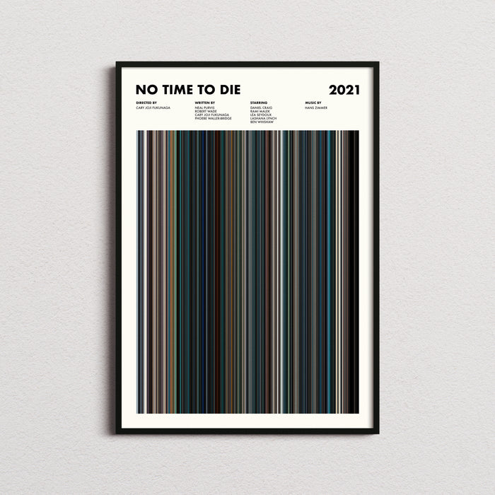 No Time to Die Movie Barcode Poster