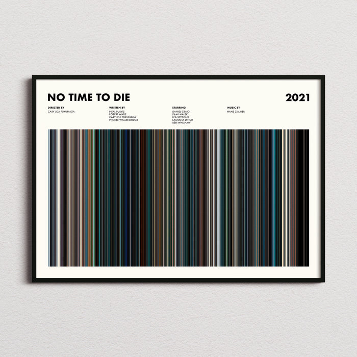 No Time to Die Movie Barcode Poster