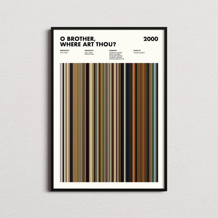 O' Brother Where Art Thou Movie Barcode Poster