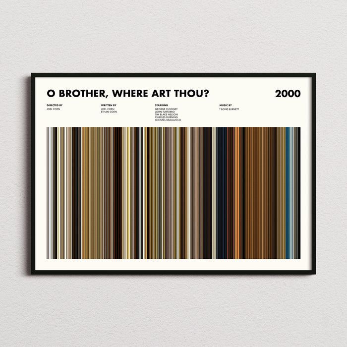 O' Brother Where Art Thou Movie Barcode Poster