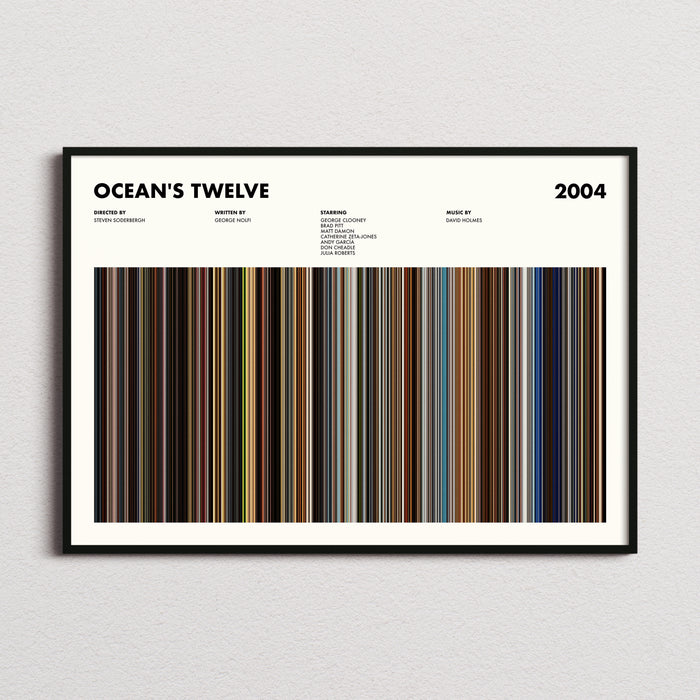 Oceans Twelve Movie Barcode Poster