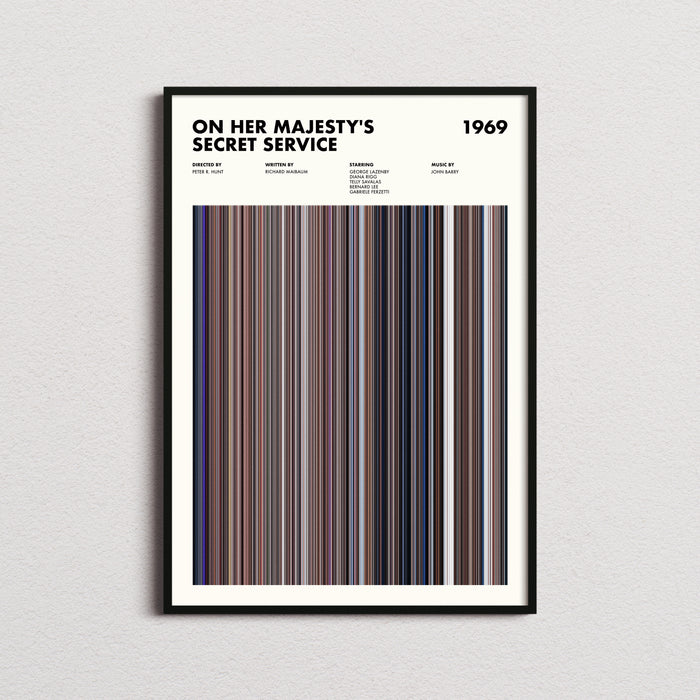 On Her Majestys Secret Service Movie Barcode Poster