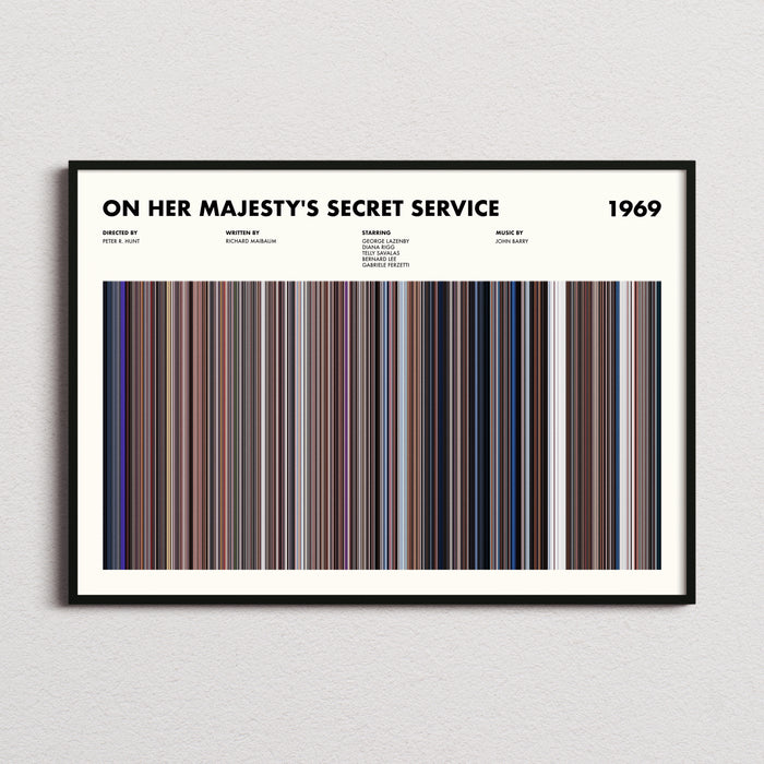 On Her Majestys Secret Service Movie Barcode Poster