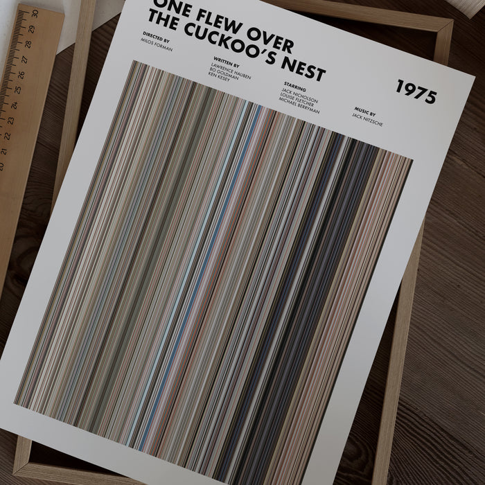 One Flew Over the Cuckoo's Nest Movie Barcode Poster