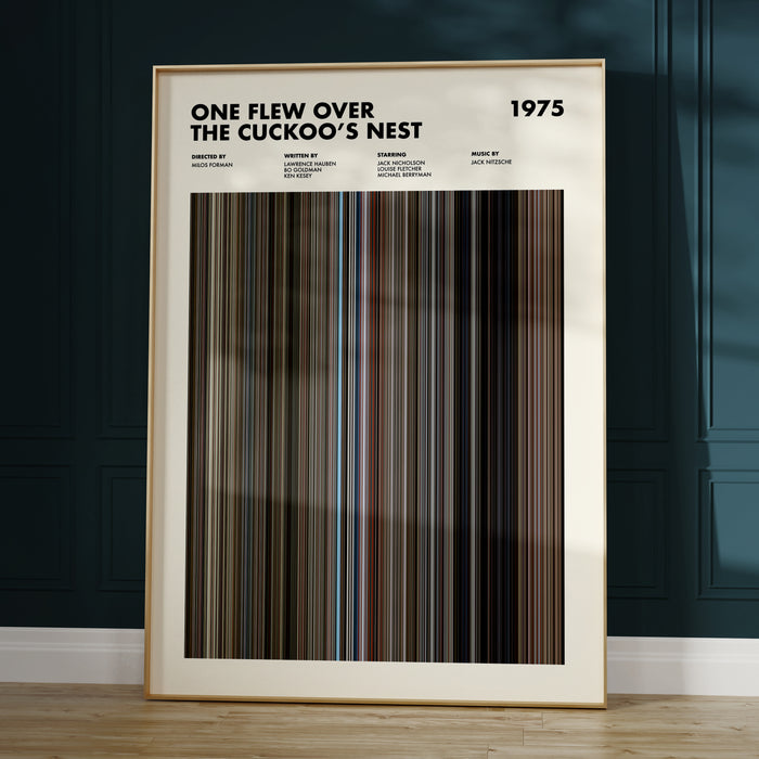 One Flew Over the Cuckoo's Nest Movie Barcode Poster