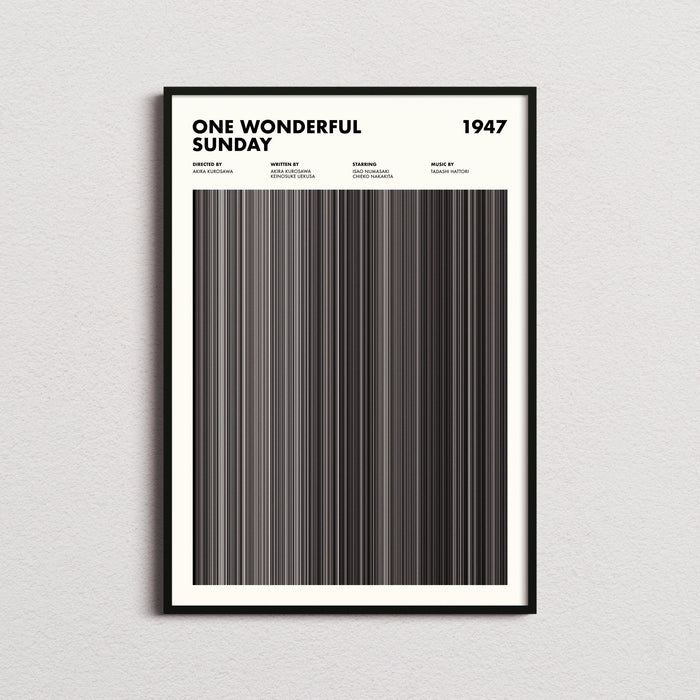 One Wonderful Sunday Movie Barcode Poster