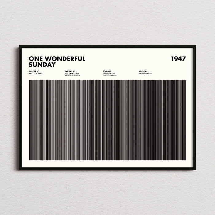 One Wonderful Sunday Movie Barcode Poster