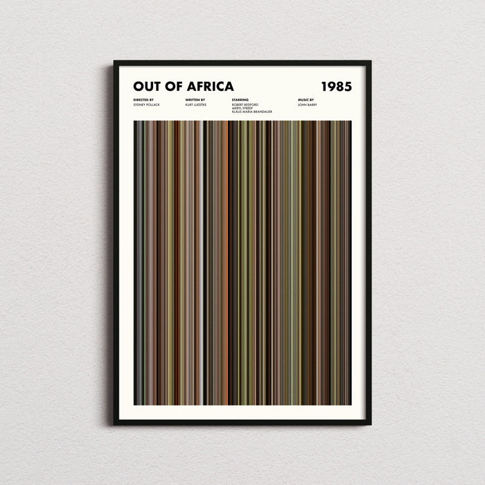 Out of Africa Movie Barcode Poster