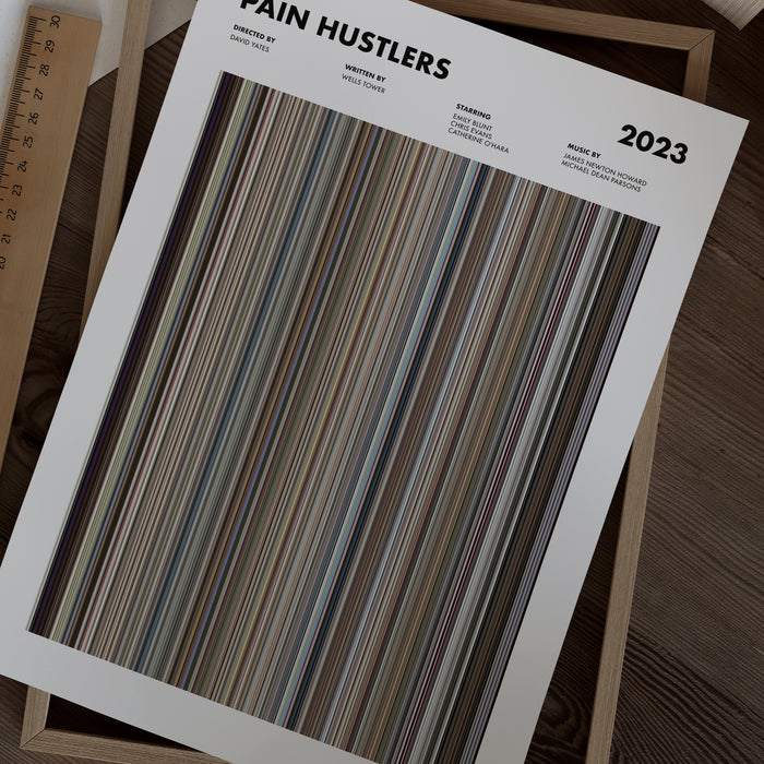Pain Hustlers Movie Barcode Poster