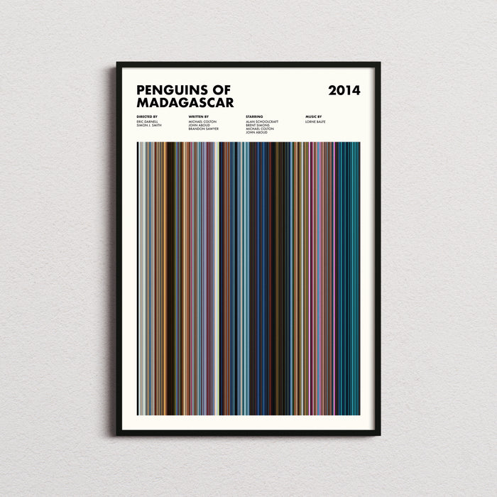 Penguins of Madagascar Movie Barcode Poster