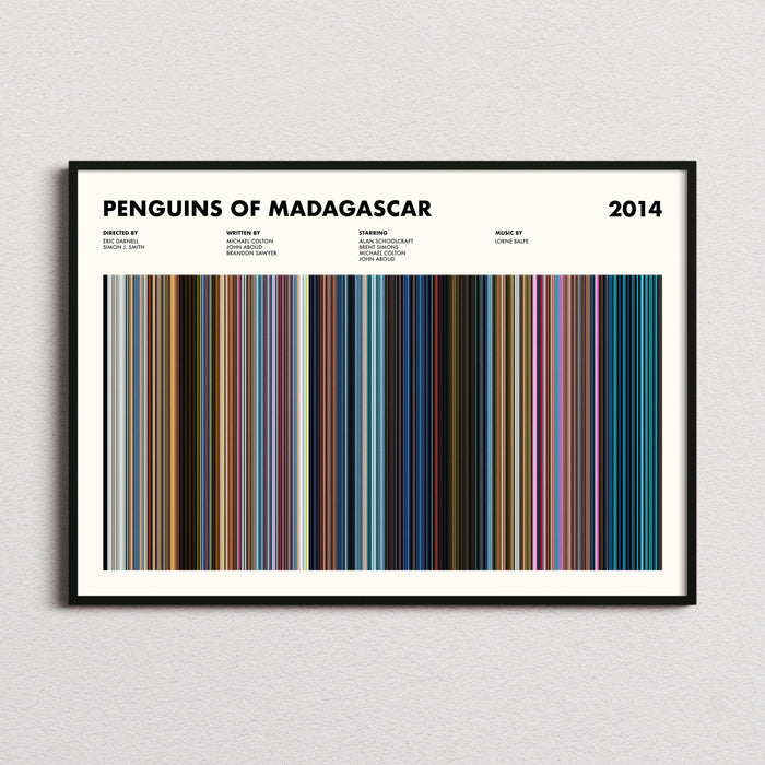 Penguins of Madagascar Movie Barcode Poster