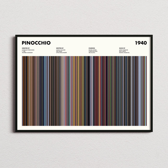 Pinocchio Movie Barcode Poster