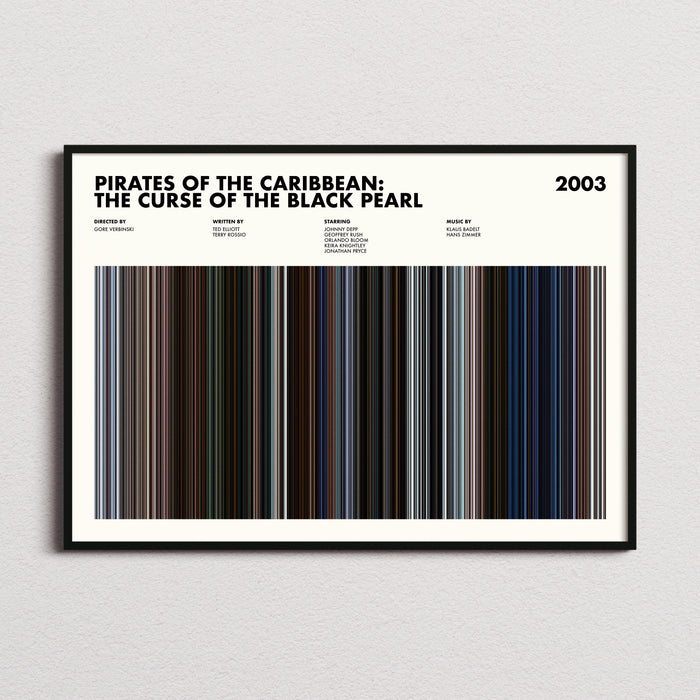 Pirates of the Caribbean The Curse of the Black Pearl Movie Barcode Poster