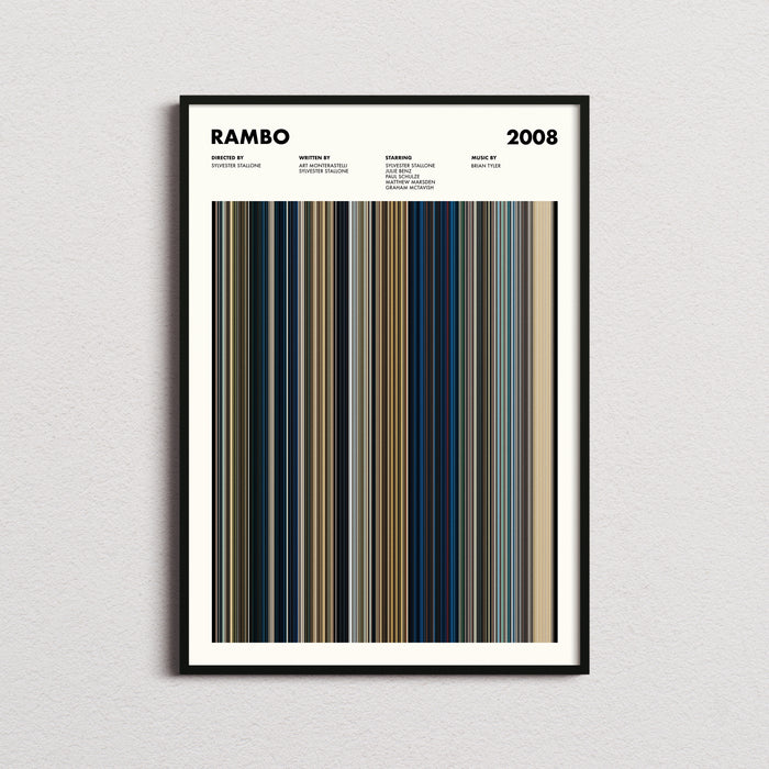 Rambo Movie Barcode Poster