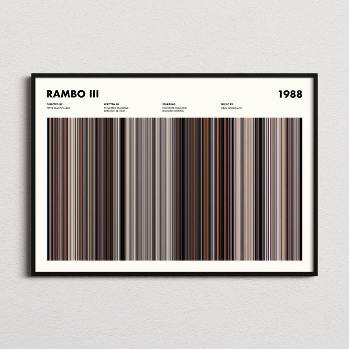 Rambo 3 Movie Barcode Poster