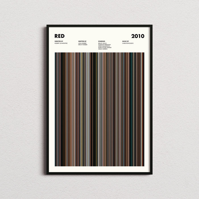 Red Movie Barcode Poster