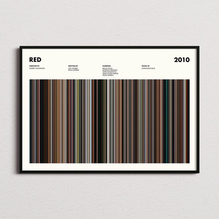 Red Movie Barcode Poster