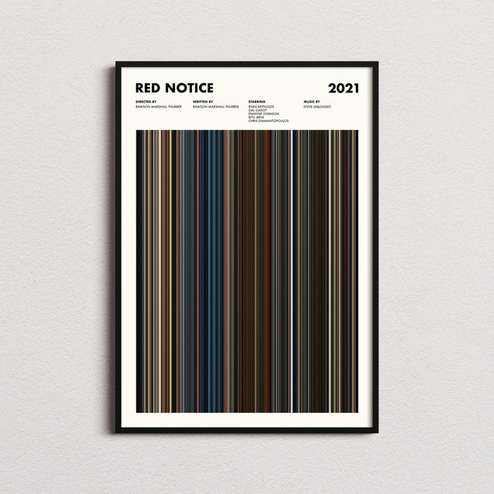 Red Notice Movie Barcode Poster