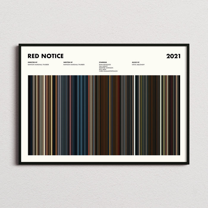 Red Notice Movie Barcode Poster
