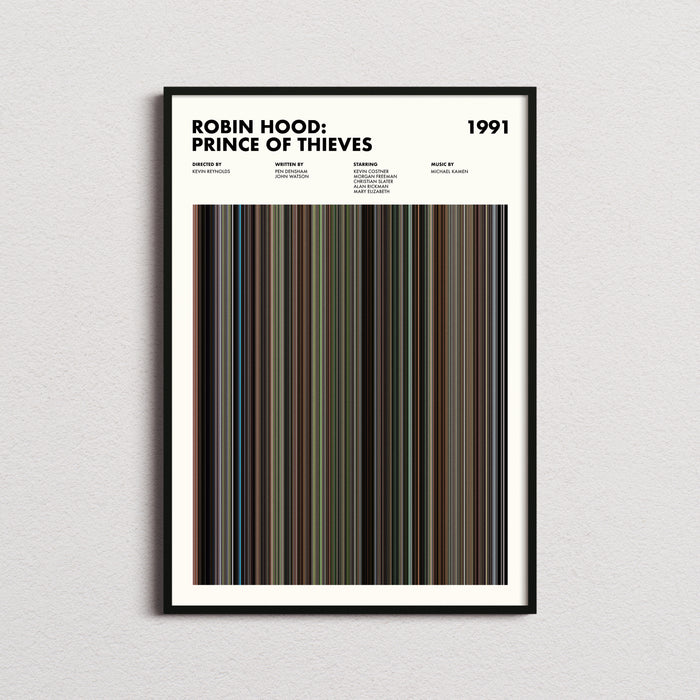 Robin Hood Prince of Thieves Movie Barcode Poster