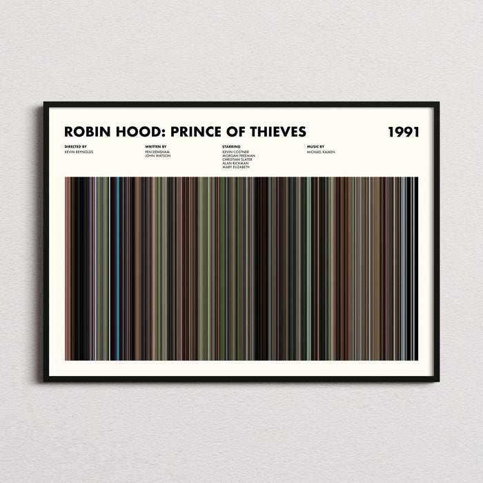 Robin Hood Prince of Thieves Movie Barcode Poster