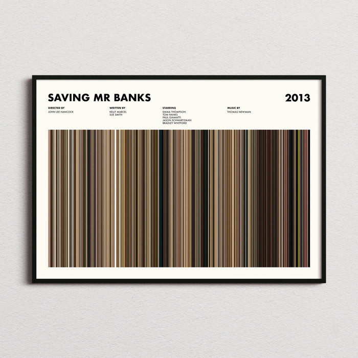 Saving Mr Banks Movie Barcode Poster
