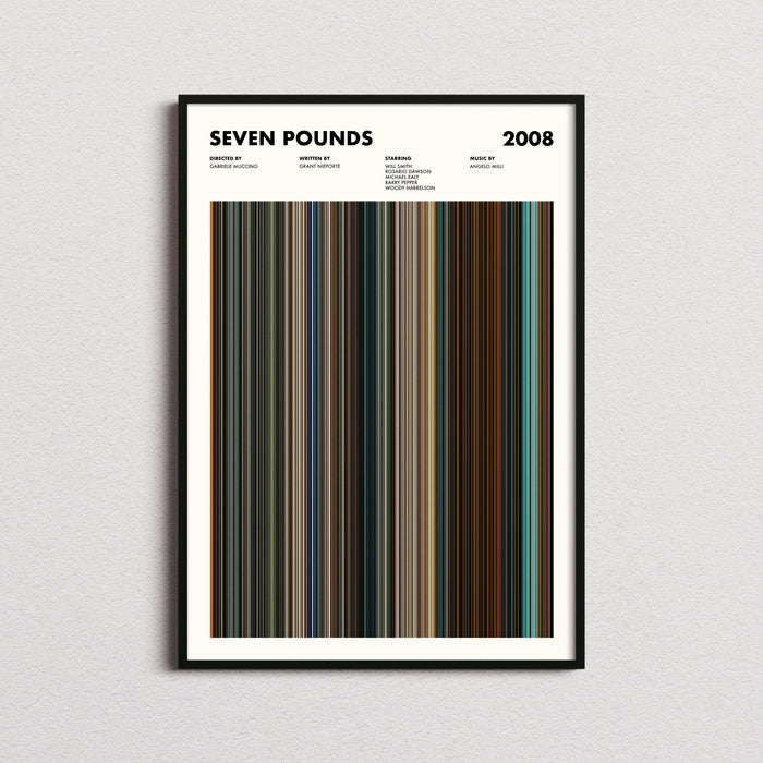 Seven Pounds Movie Barcode Poster