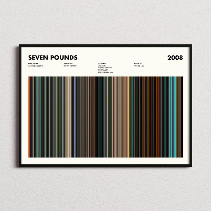 Seven Pounds Movie Barcode Poster