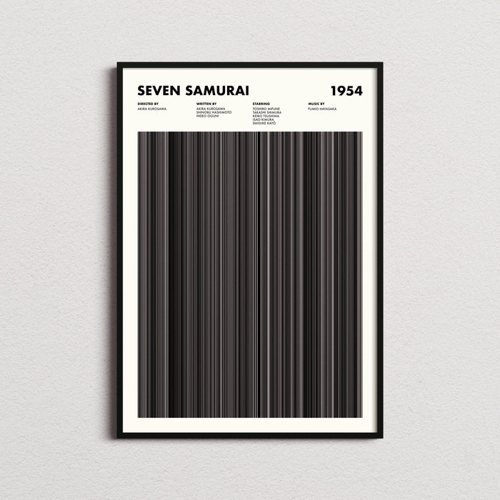 Seven Samurai Movie Barcode Poster